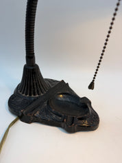 13” gooseneck industrial black cast iron desk lamp ashtray