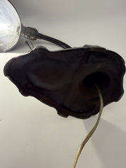 13” gooseneck industrial black cast iron desk lamp ashtray