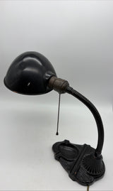 13” gooseneck industrial black cast iron desk lamp ashtray