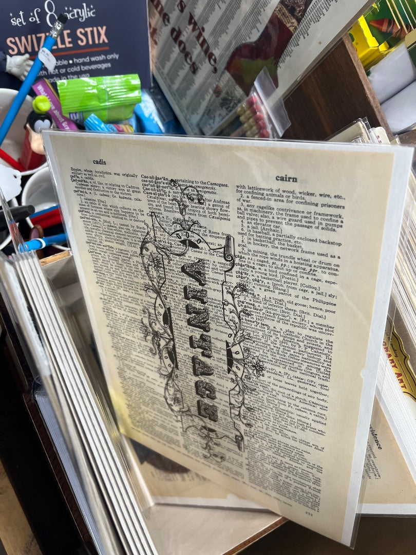 VTG Dictionary Pages with Art-New