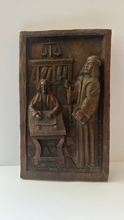 Hand-carved solid wood wall art