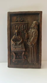 Hand-carved solid wood wall art
