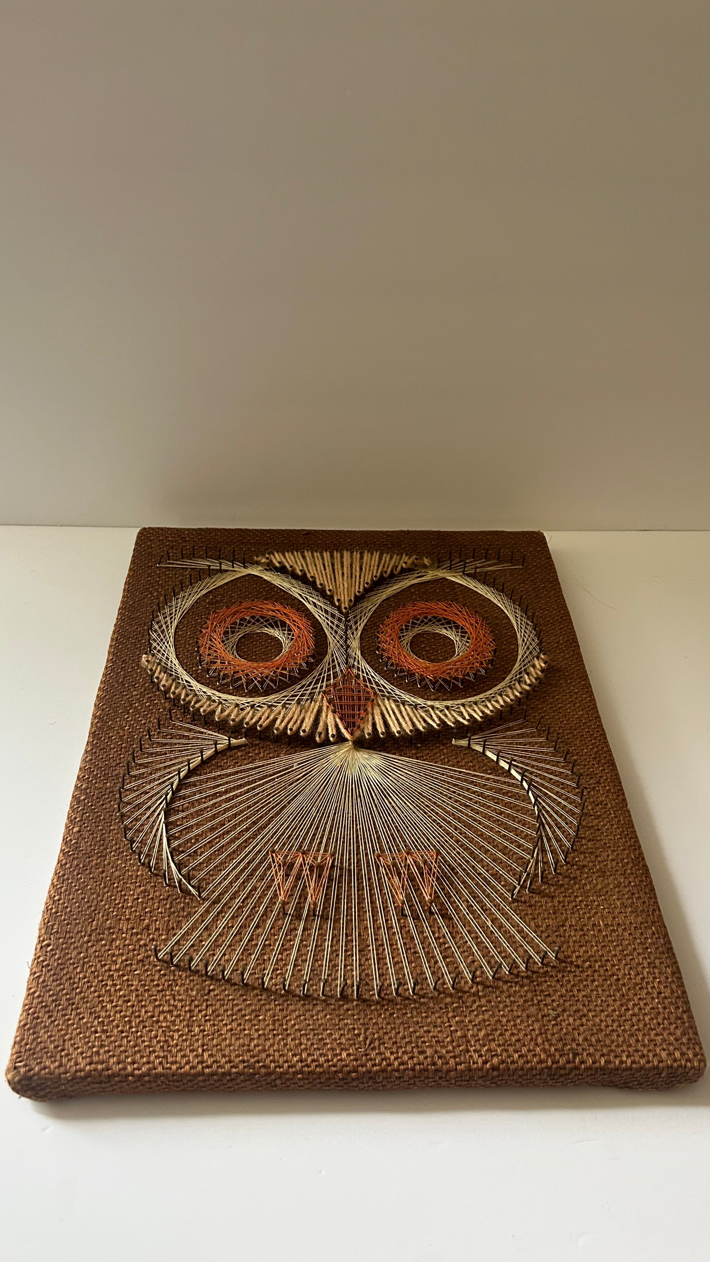Vintage 70's String Art Owl Design | Nails and String Art | MCM Boho retro bird