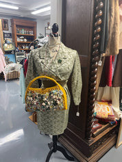 KG VTG Park LN Jrs. Green Brocade Cocktail D + Jacket