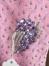 Lilac Grapes & Rhinestone Brooch (OOS)