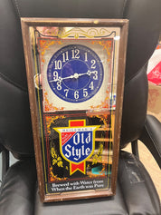VTG Heileman's Old Style Mirror/Clock Beer Sign