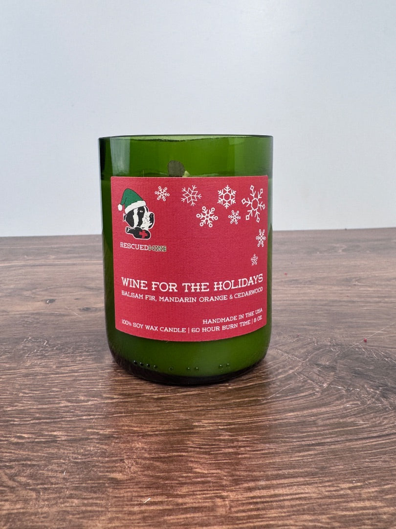 Wine for the Holidays Candle in Wine Bottle - 8 oz