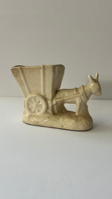 Midcentury donkey & cart planter