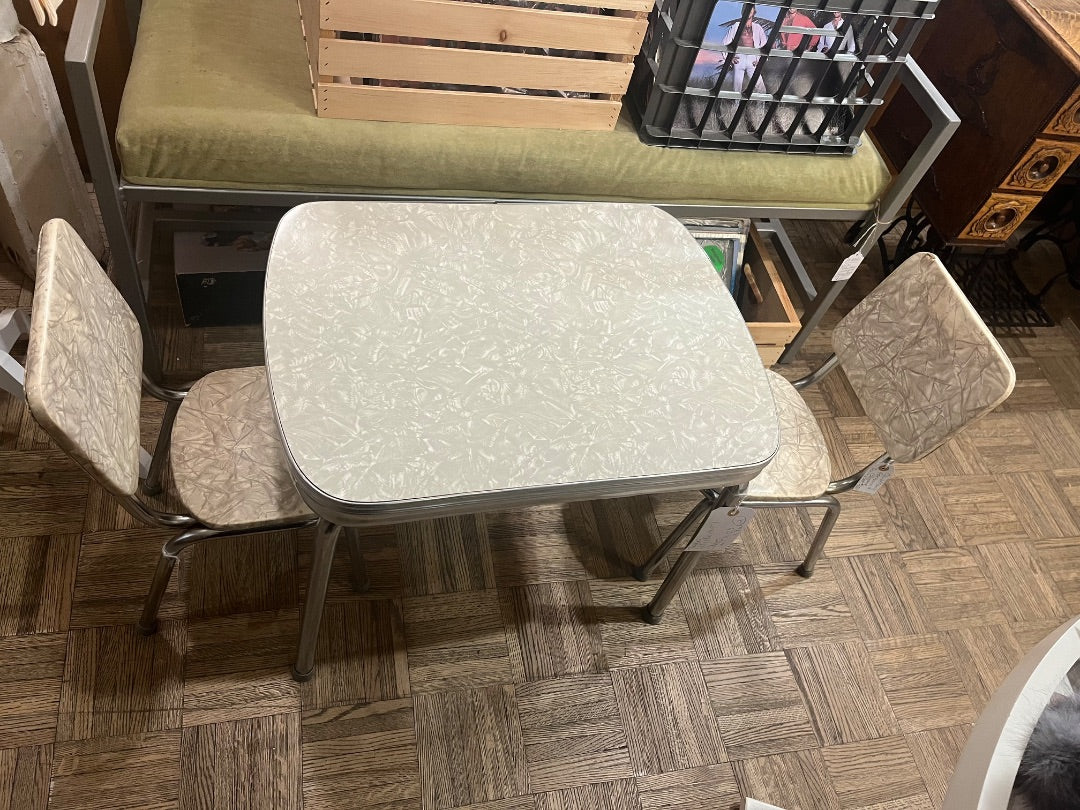 1950's Child's Formica/Chrome Table & Chairs (2) Set