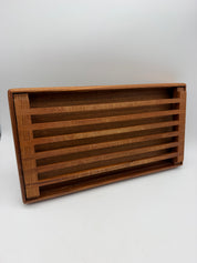 15x8” Kalmar 2 pc Teak Bread Slicing Tray Danish Modern