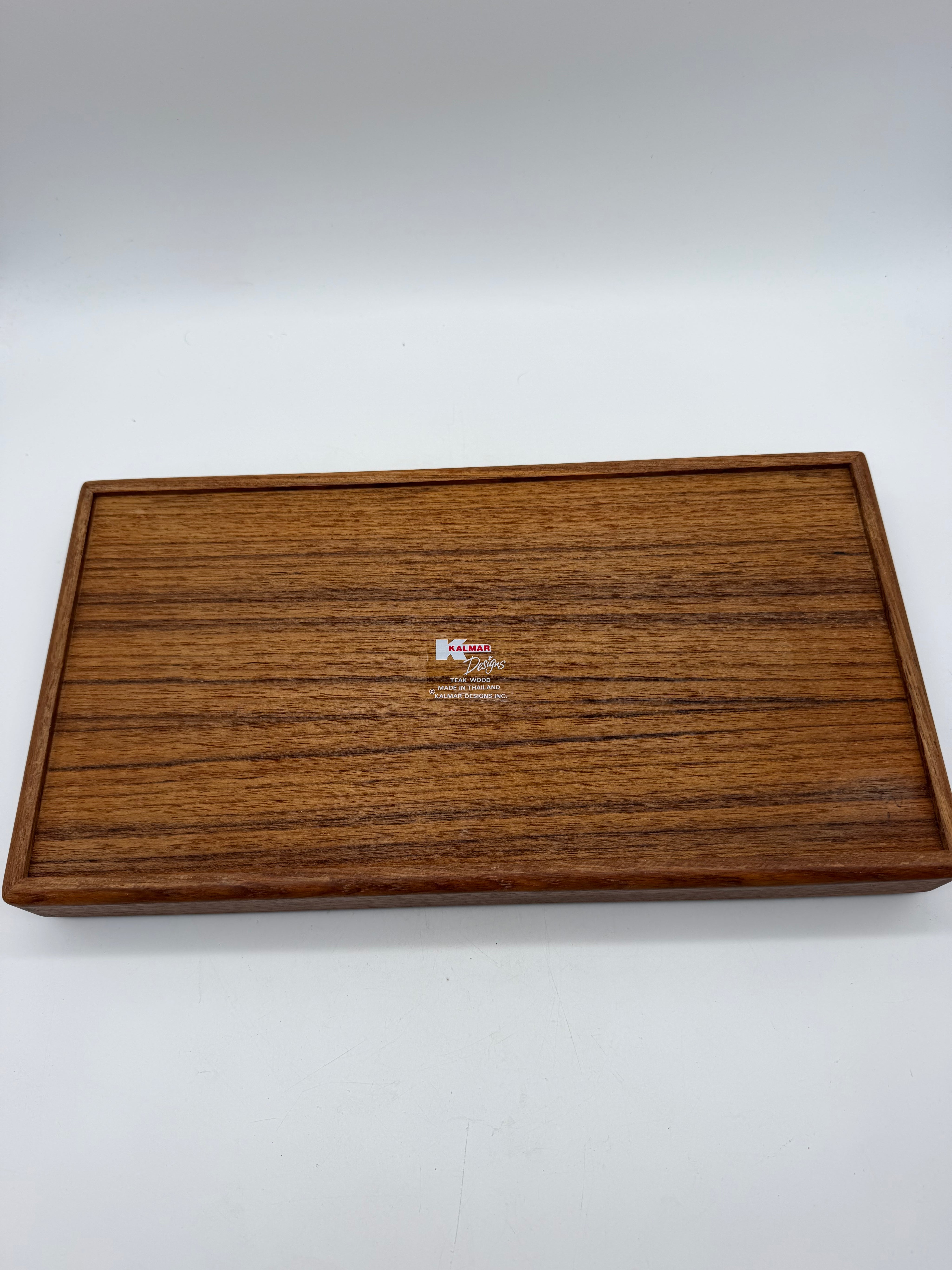 15x8” Kalmar 2 pc Teak Bread Slicing Tray Danish Modern