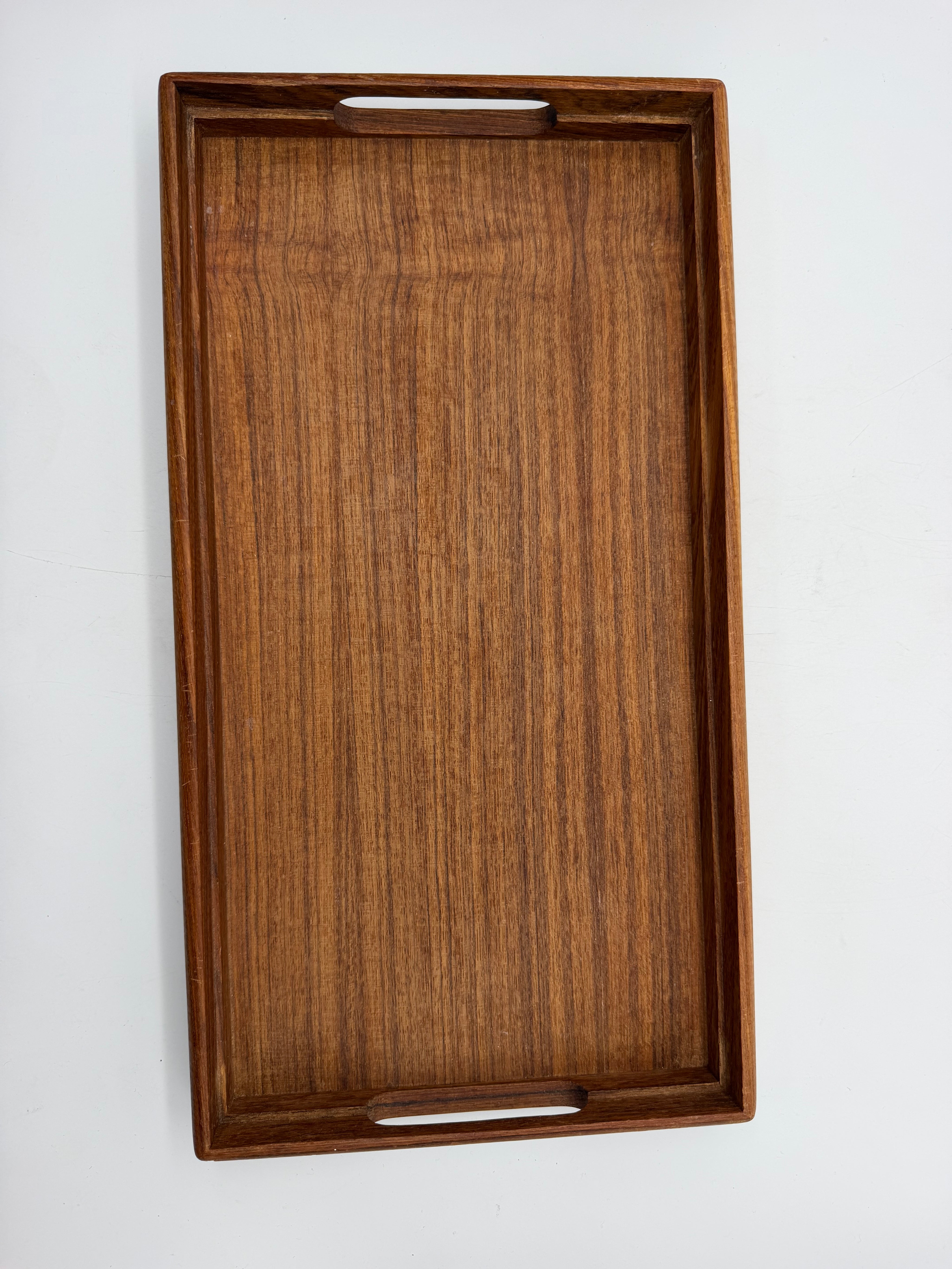 15x8” Kalmar 2 pc Teak Bread Slicing Tray Danish Modern