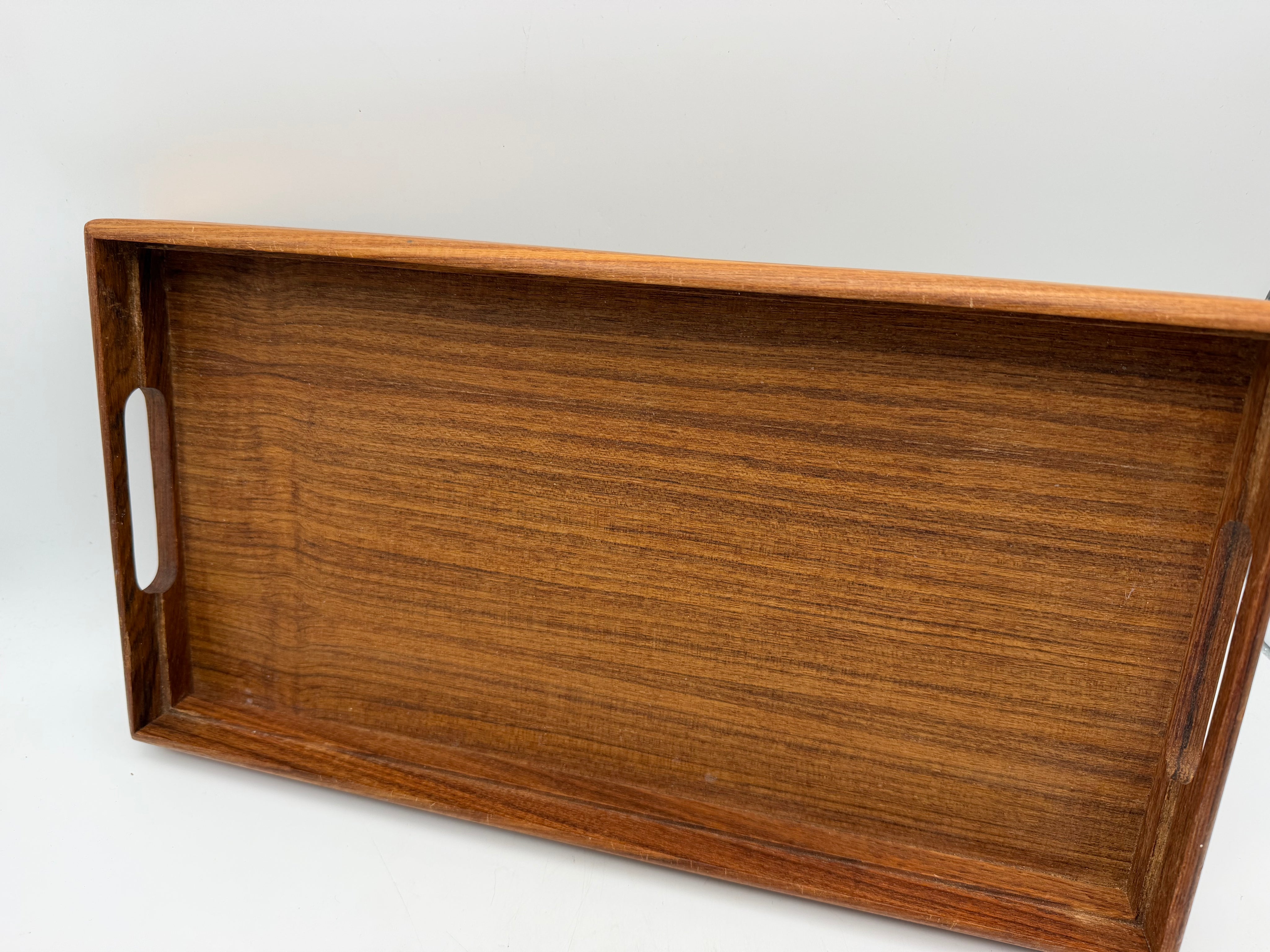 15x8” Kalmar 2 pc Teak Bread Slicing Tray Danish Modern