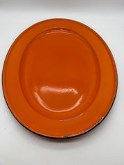 18x13” Orange Enamelware Tray Oval