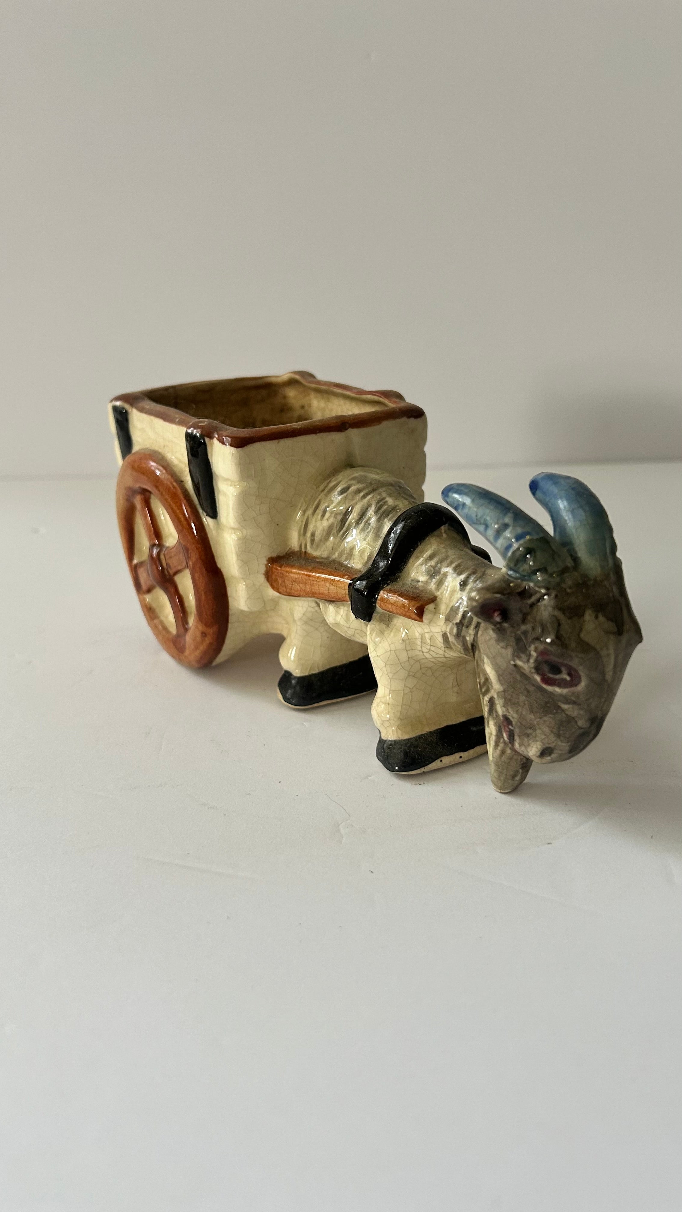 Ceramic goat planter  Hand Painted Vintage MCM
