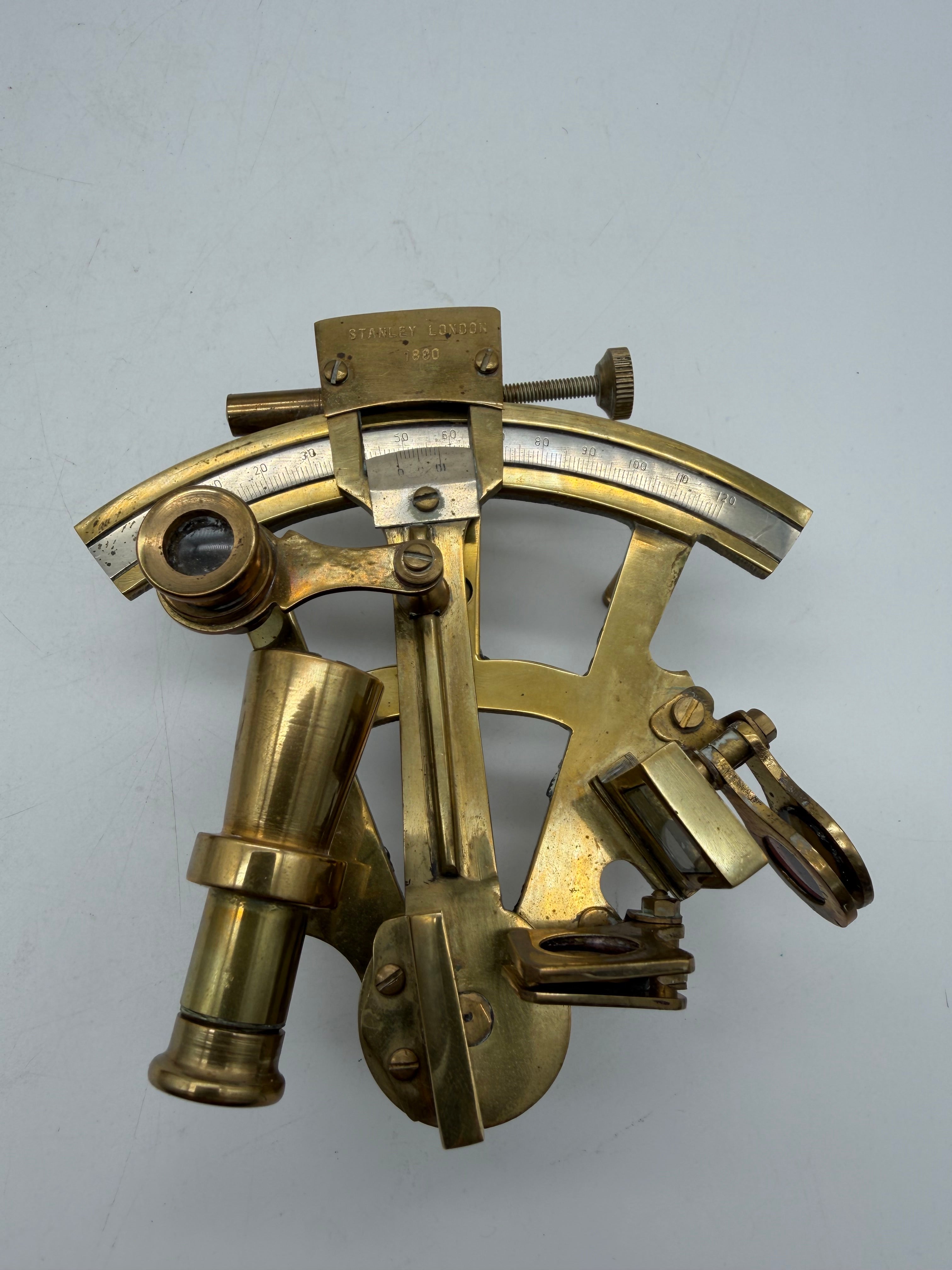 6” Vintage Nautical Marine Instrument  London Solid  Brass Sextant Astrolabe Model