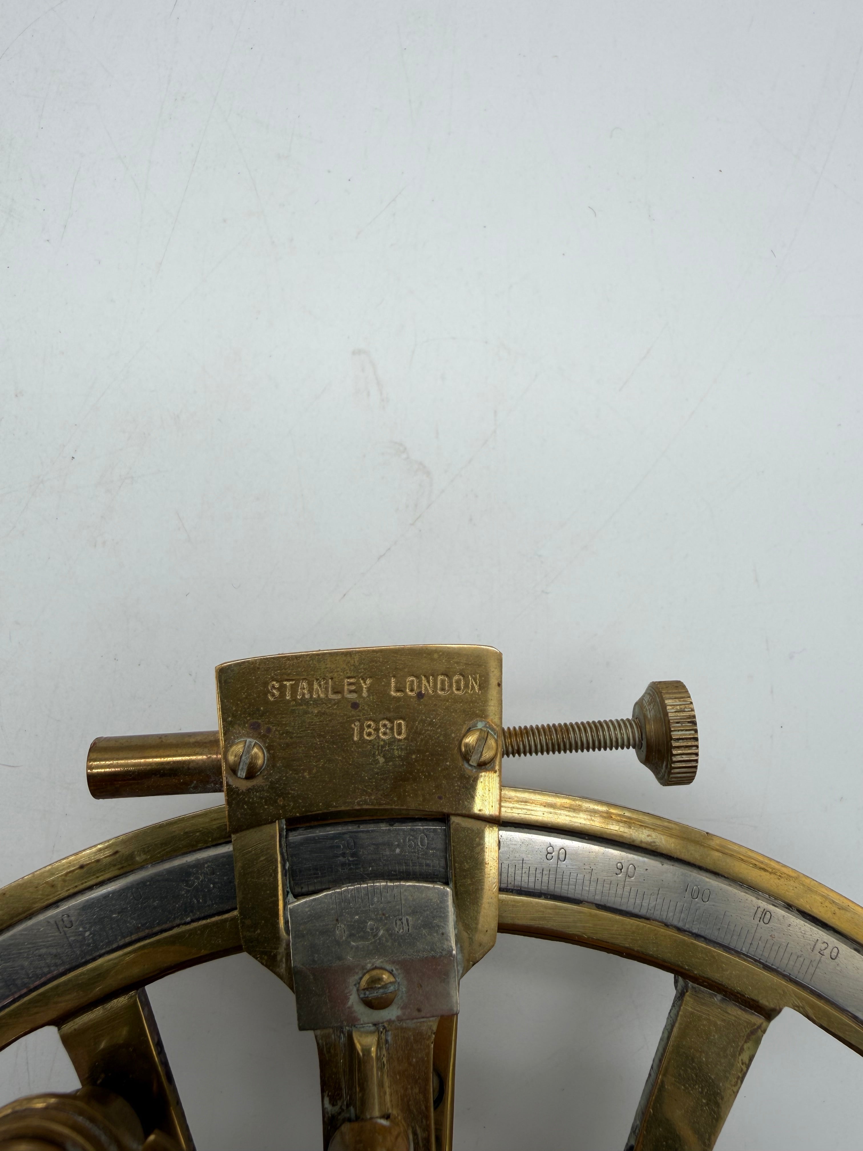 6” Vintage Nautical Marine Instrument  London Solid  Brass Sextant Astrolabe Model