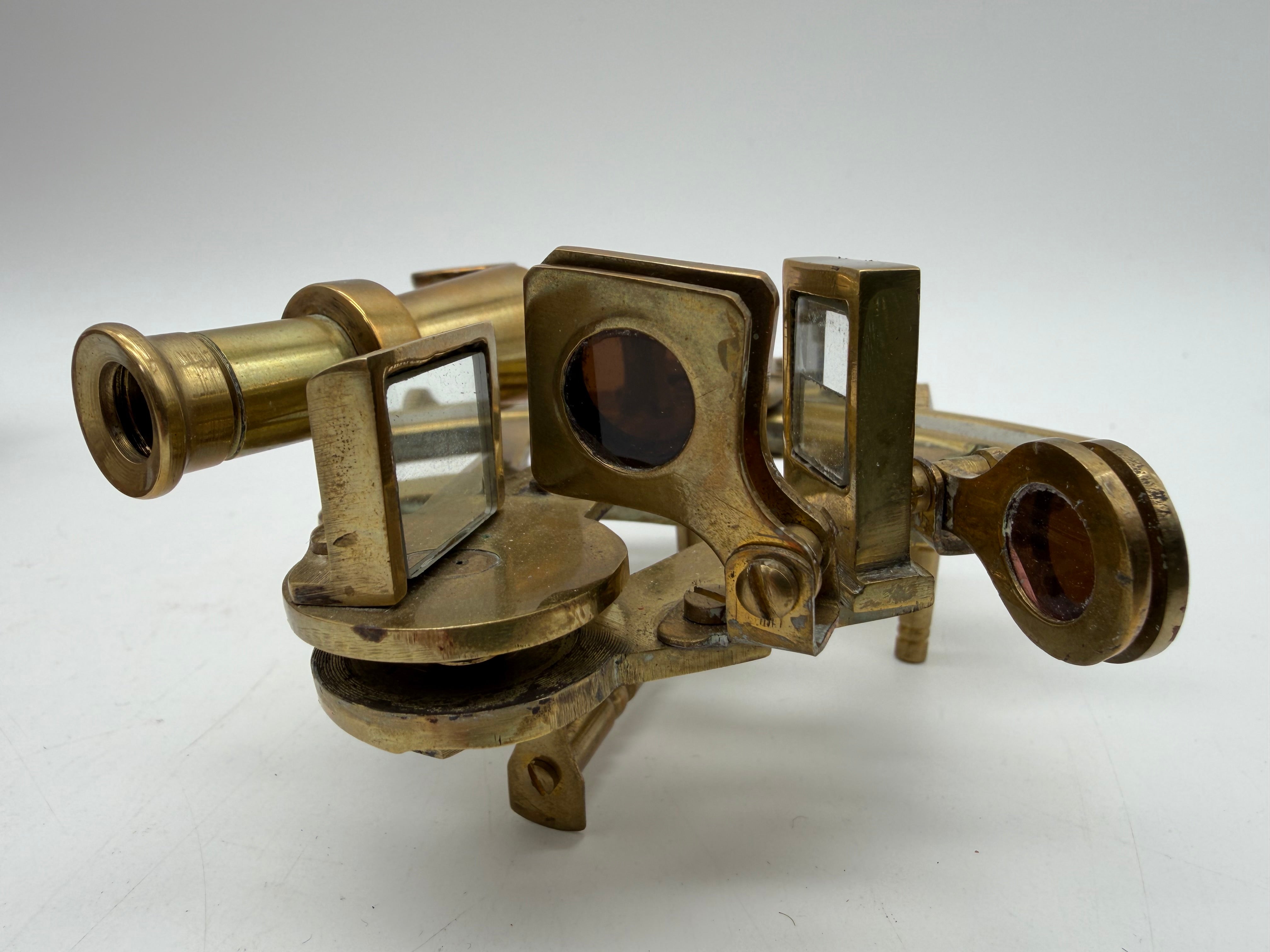 6” Vintage Nautical Marine Instrument  London Solid  Brass Sextant Astrolabe Model