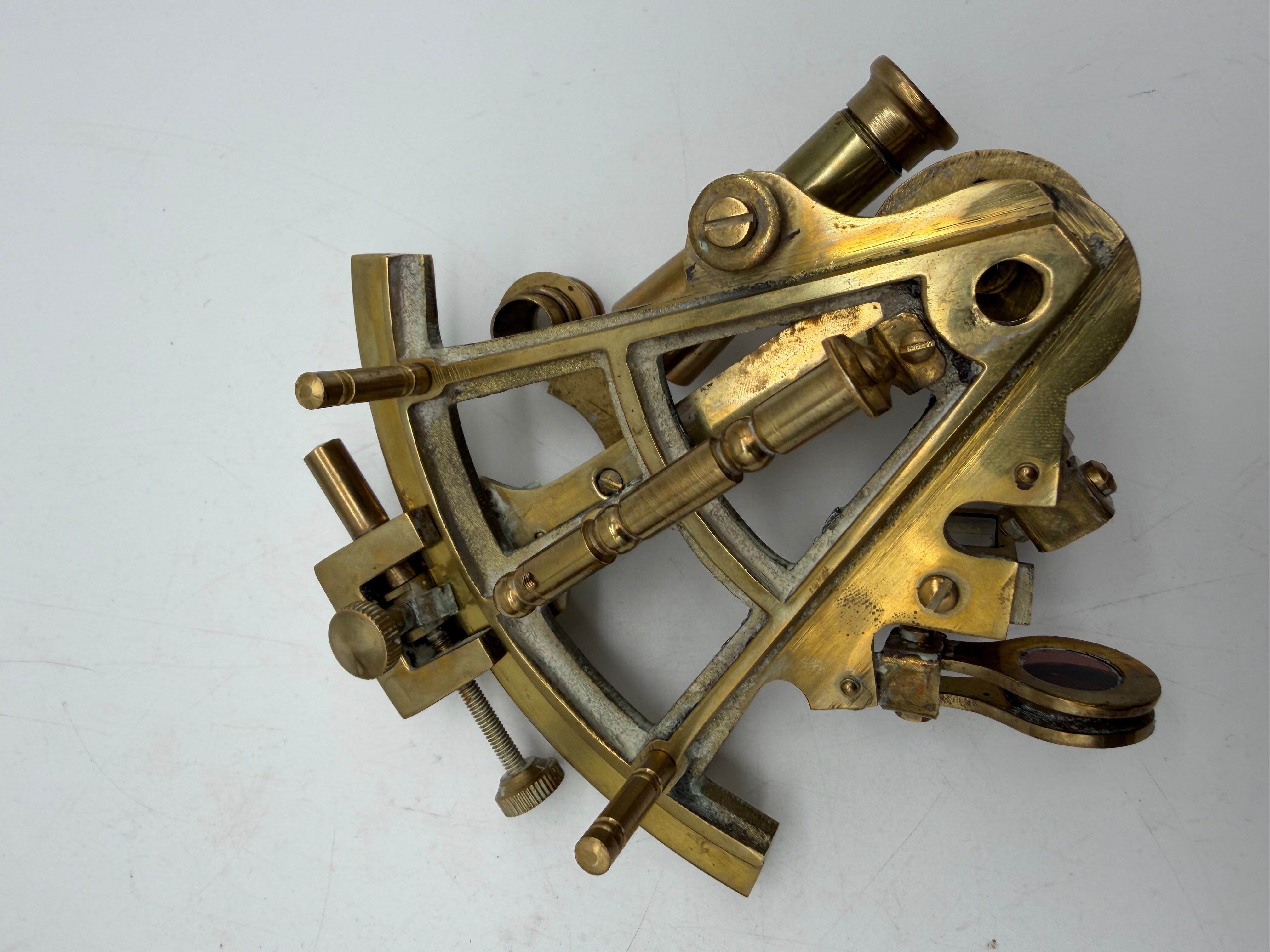 6” Vintage Nautical Marine Instrument  London Solid  Brass Sextant Astrolabe Model