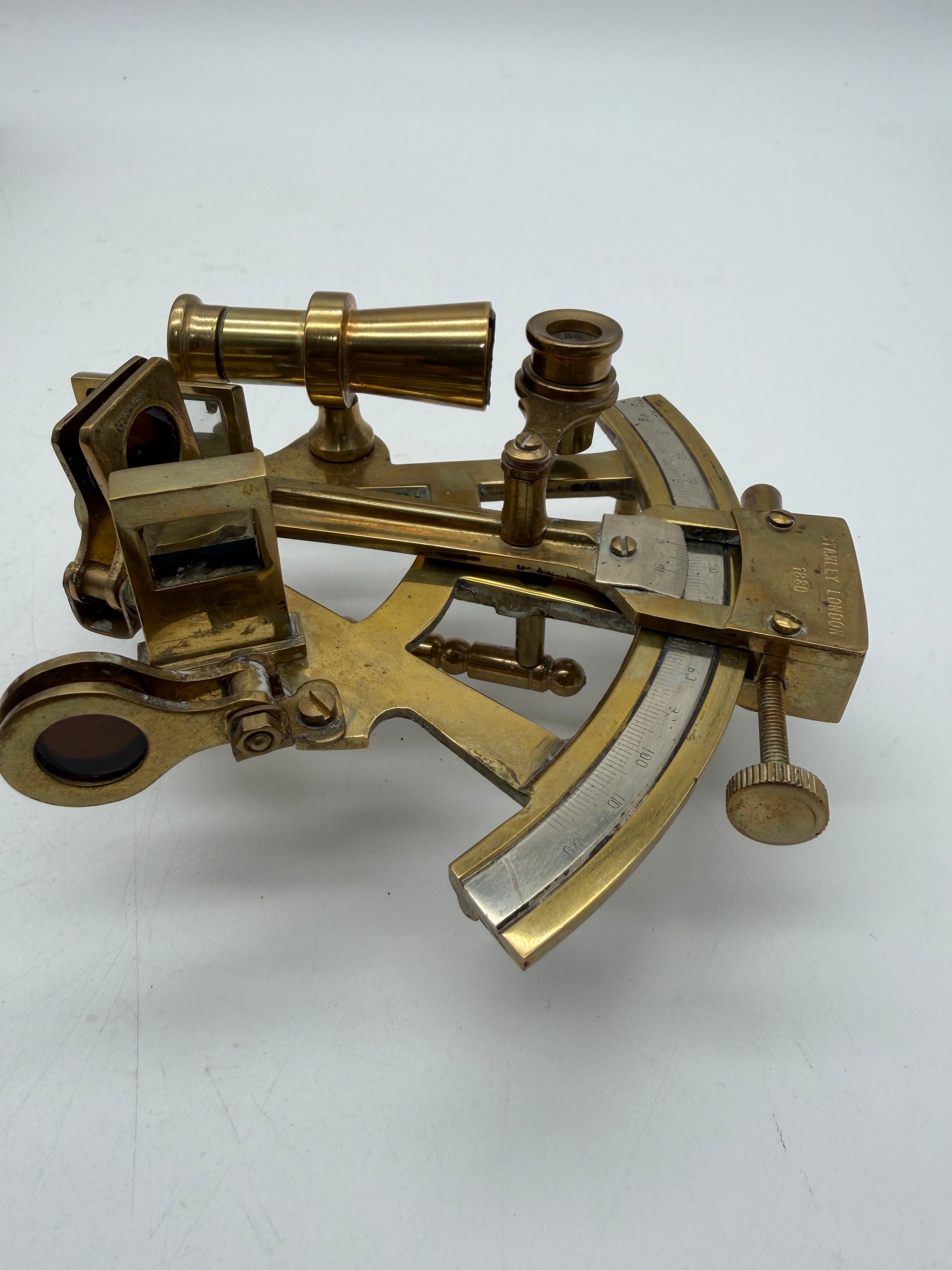 6” Vintage Nautical Marine Instrument  London Solid  Brass Sextant Astrolabe Model
