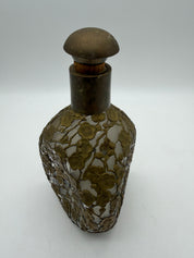 9” Japanese Bronze Ormolu pinch Bottle Hollywood Regency Cherry blossom