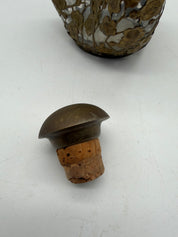 9” Japanese Bronze Ormolu pinch Bottle Hollywood Regency Cherry blossom