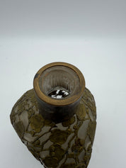 9” Japanese Bronze Ormolu pinch Bottle Hollywood Regency Cherry blossom