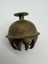 2” Vintage Indian Brass  claw  Bell Floral Engraved Hanging Temple Bell