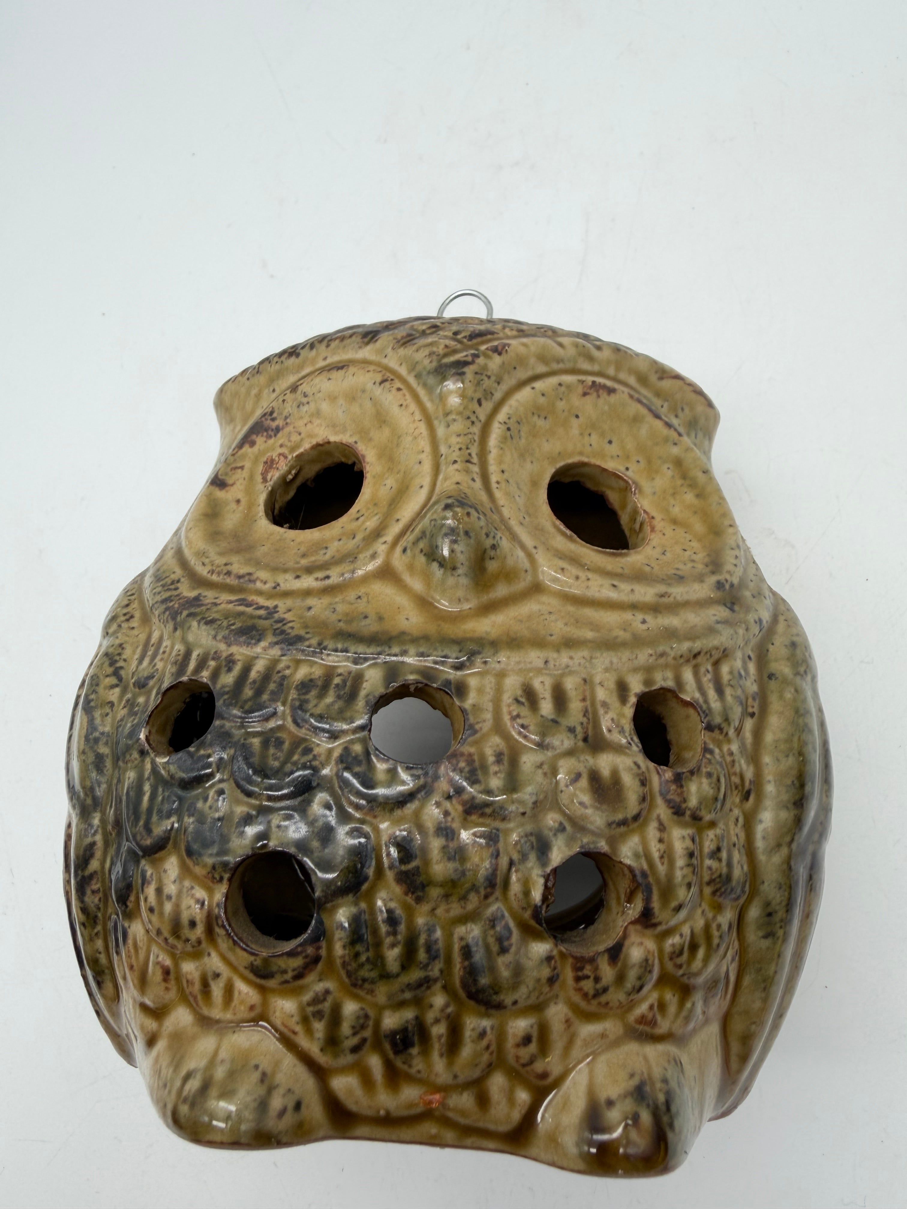 6” Owl Luminary Hanging Japan Vintage Candle Holder