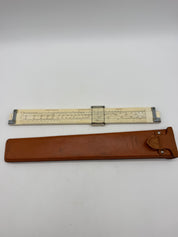 13” Vintage Keuffel & Esser Duplex Slide Rule w/ Leather Case Made In USA