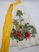20” long half apron veggie screen print 1960’s
