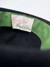 1960’s Frank Olive Black velvet women’s hat