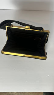 MCM black Cordé clasp handbag