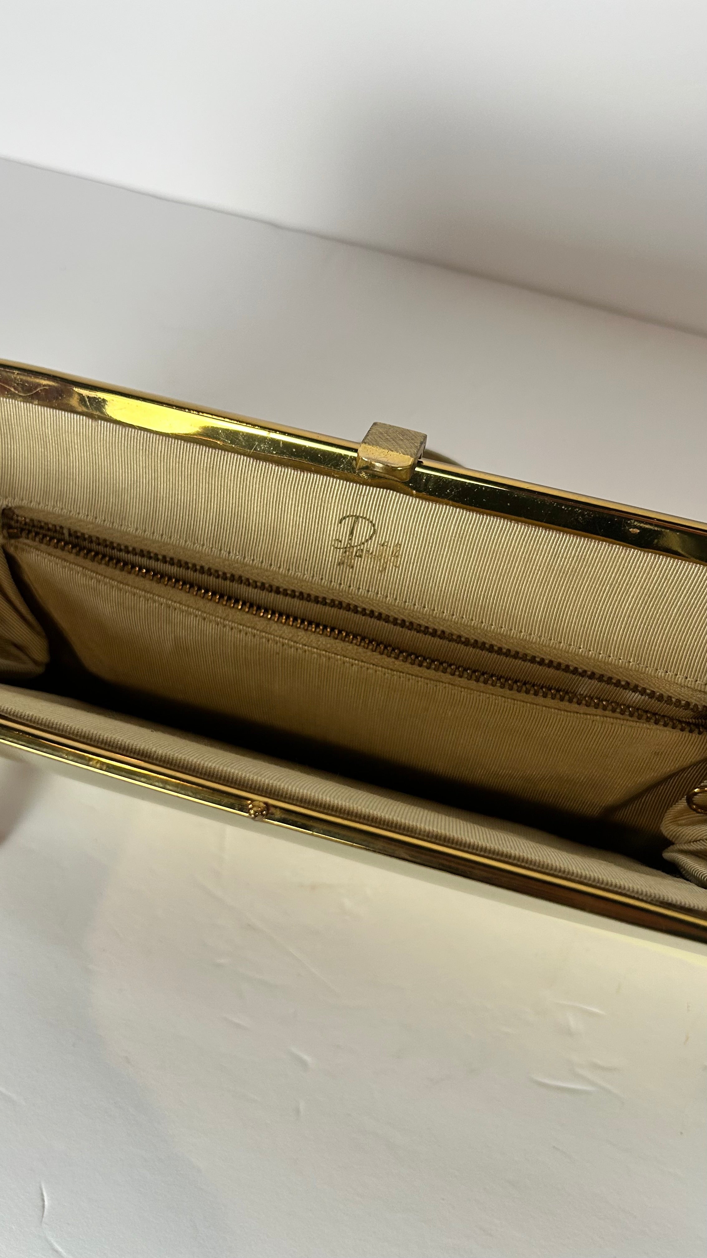 Vintage cream clutch