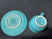 Turquoise Teacup and Saucer Set