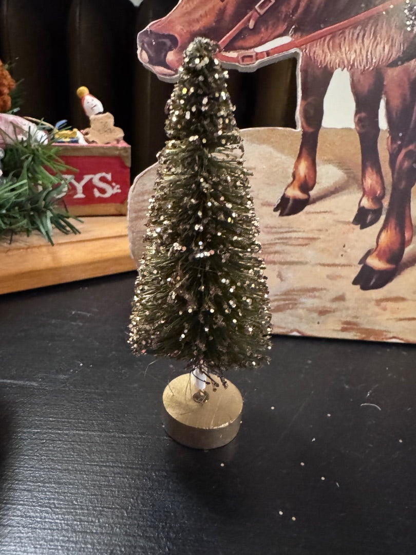 Green Sparkled Bottlebrush Trees