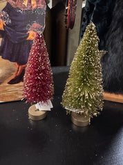 Green Sparkled Bottlebrush Trees
