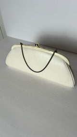 Vintage faux leather white clutch