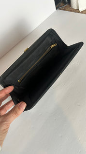 Evening clutch with gold clasp