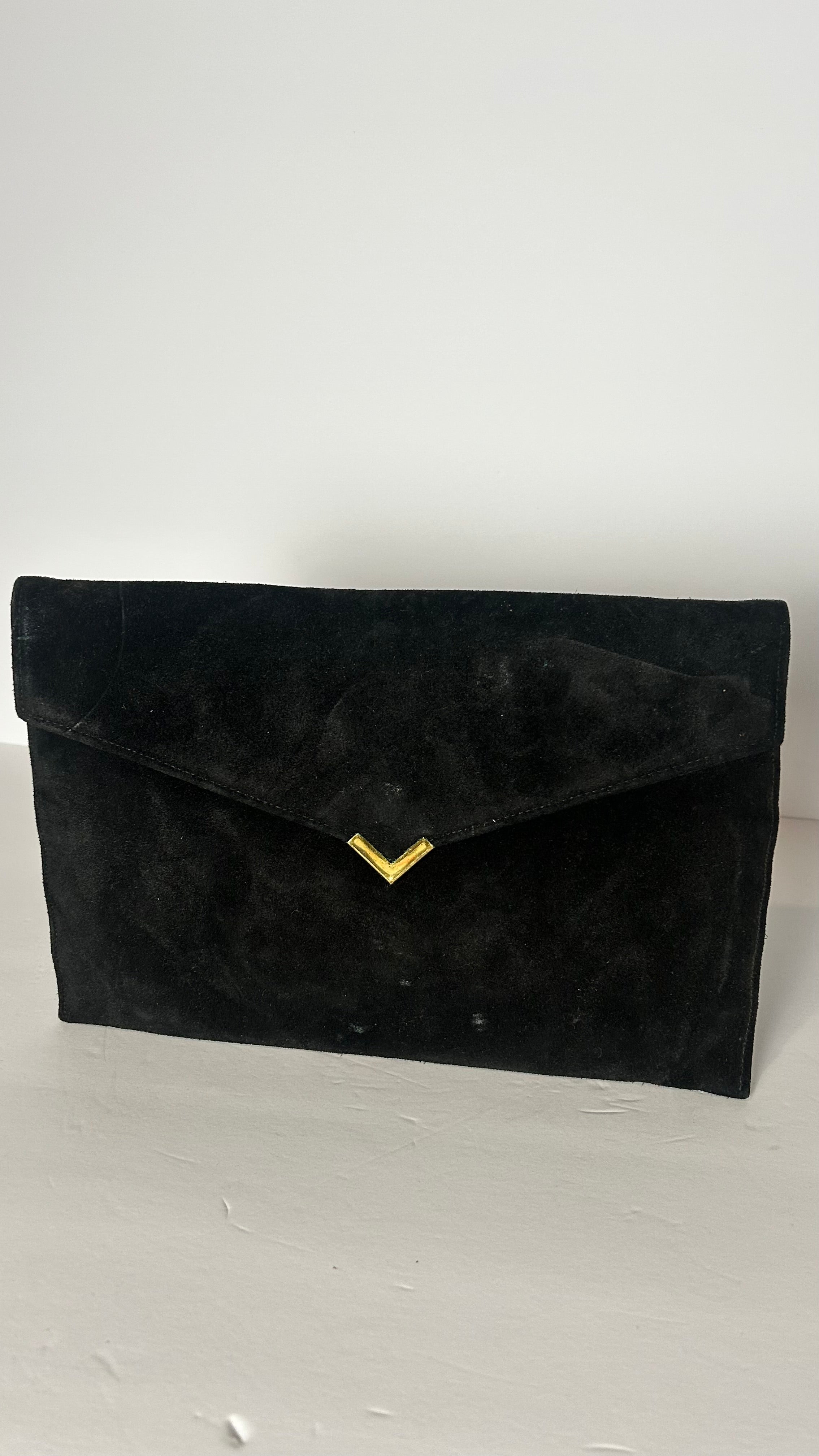 Shirl Miller Ltd USA Clutch Black Suede 70s 80s