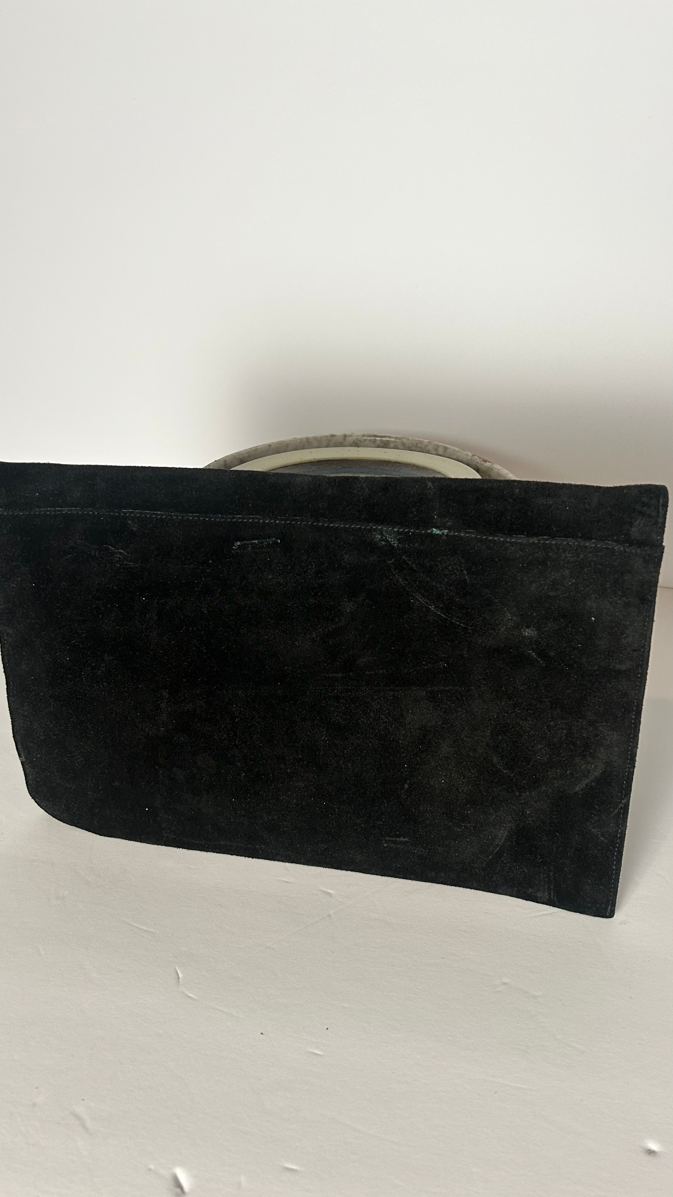 Shirl Miller Ltd USA Clutch Black Suede 70s 80s