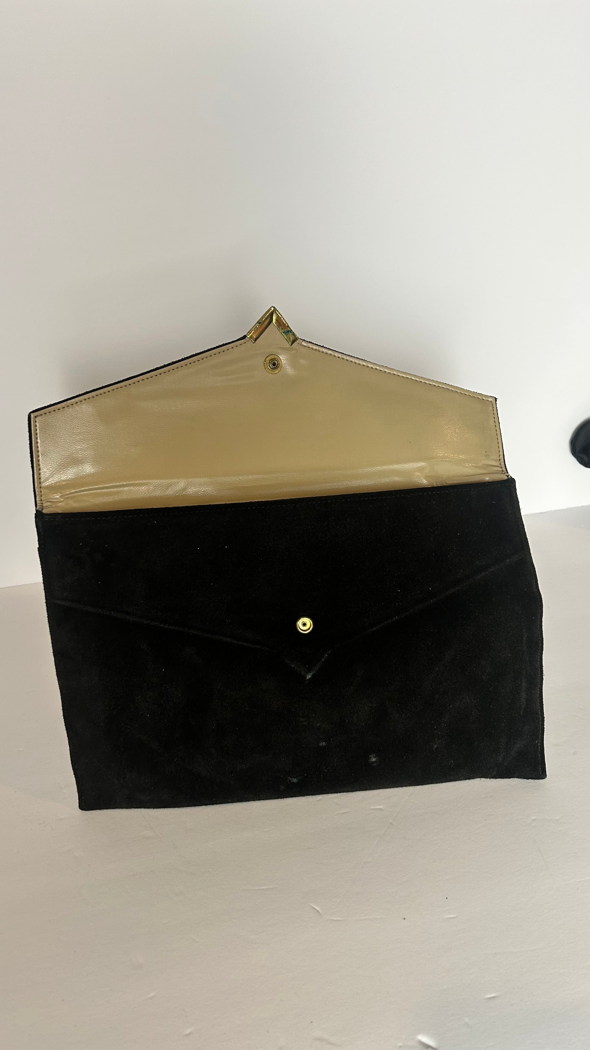 Shirl Miller Ltd USA Clutch Black Suede 70s 80s