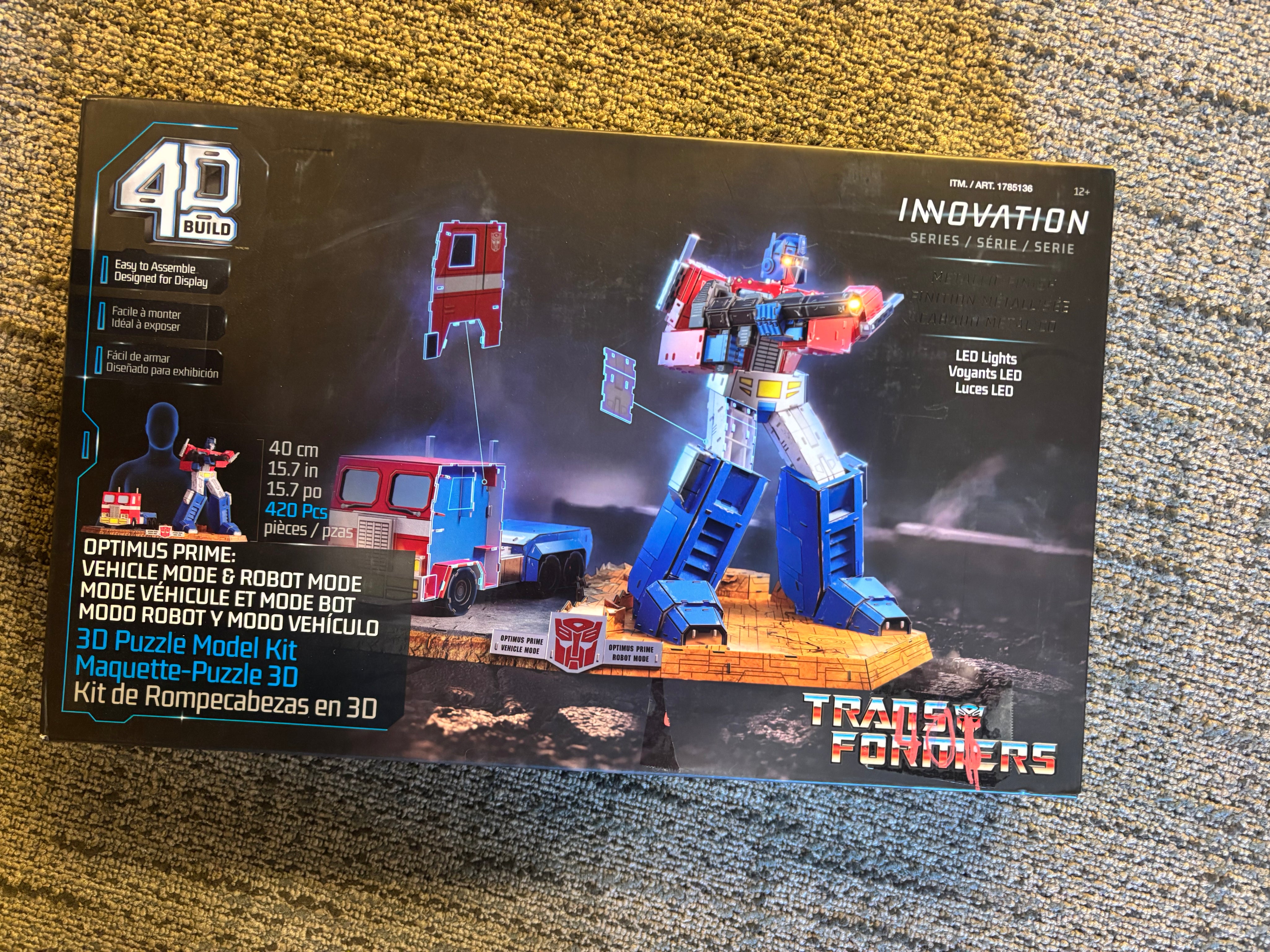 4D Build Transformers Optimus Prime & truck 3D Model kit puzzle. NEW.