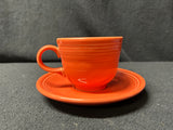 Light Orange Fiestaware Tea-cup and Saucer Set