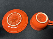 Light Orange Fiestaware Tea-cup and Saucer Set