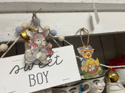 VTG Wood Kitschy Spring/Easter Ornaments