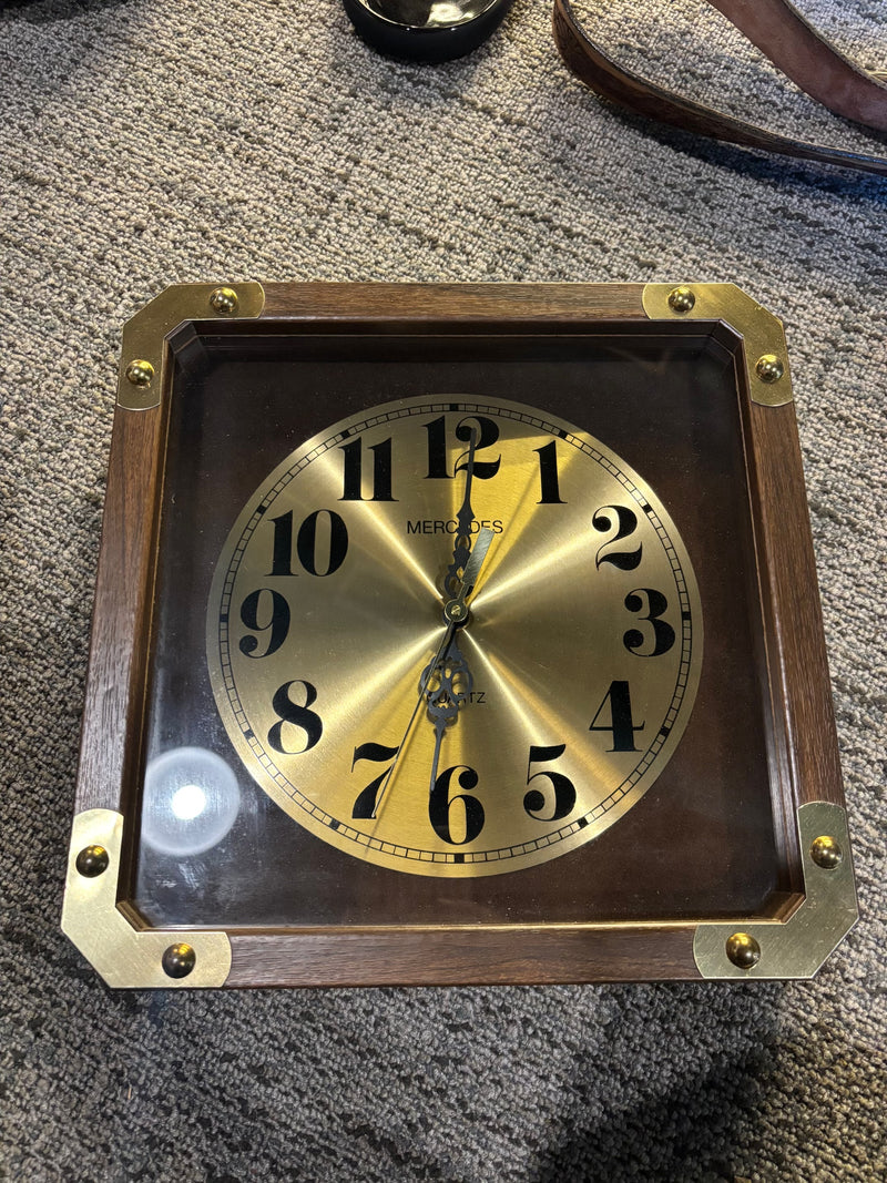 vintage mid-century modern square wall and mantel clock by 603 - Mavis Estate Edit