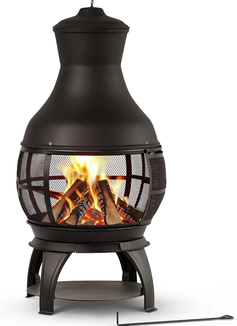 BALI OUTDOORS Chiminea Outdoor Fireplace | Outdoor Wood Burning. Brand New. — alternate view
