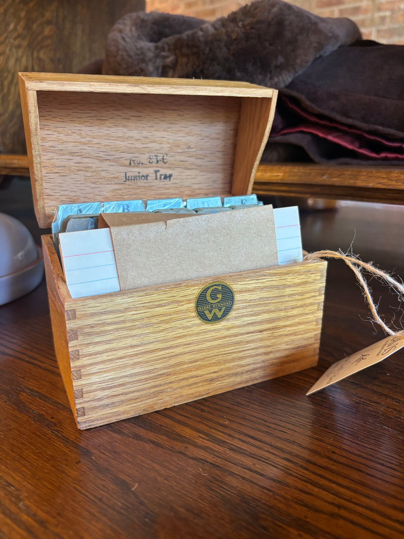 Globe Wernicke Oak Wood Recipe Box by 603 - Mavis Estate Edit