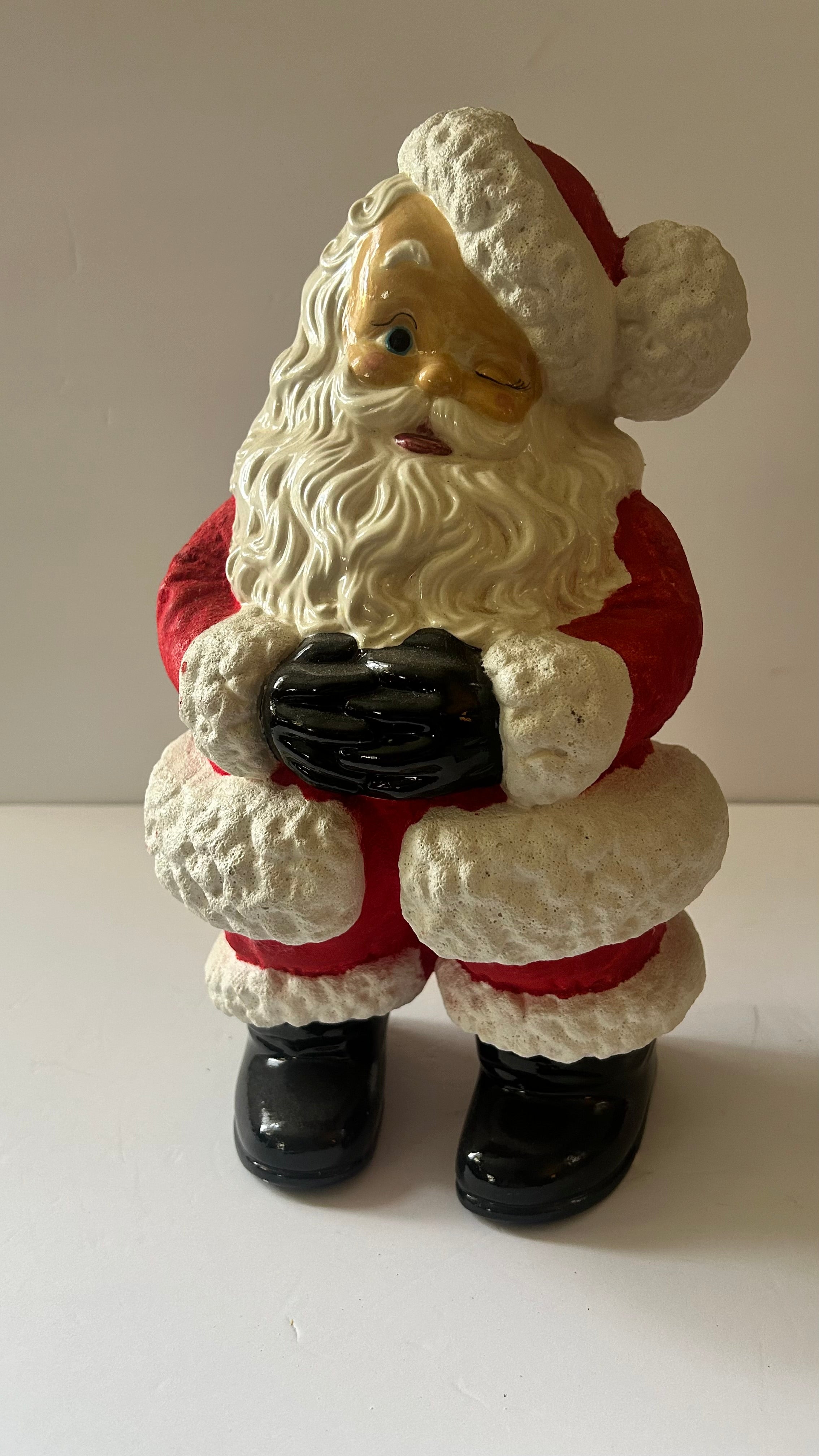 14” Atlantic Mold Winking Santa Ceramic